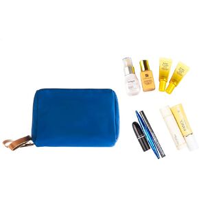 Small Makeup Bag for Purse Portable Waterproof Cosmetic Bag Travel Makeup Pouch for Women (All black, Square)