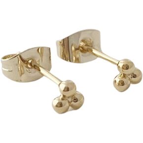 HONEYCAT Tiny Trinity Ball Stud Earrings in Gold, Rose Gold, or Silver | Minimalist, Delicate Jewelry