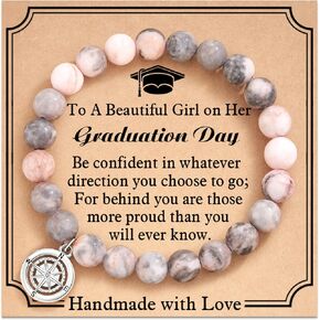 Shonyin Graduation Gifts for Her 2024, Compass Bracelet 5th 8th 6th College Law Middle High School Master Degree Nurse Phd Graduation Jewelry Gifts for Girls Daughter Best Friend