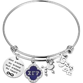 HOLLP 1922 SGR Sorority Jewelry SGR Bracelet Not Sisters by Blood But Sisters by Heart Bracelet Sister Gift for Sorority Women Girls