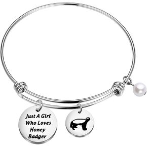TIIMG Honey Badger Bracelet Gift Vertebrate Gift Just A Girl Who Loves Honey Badger Bracelet Honey Badger lovers Gift