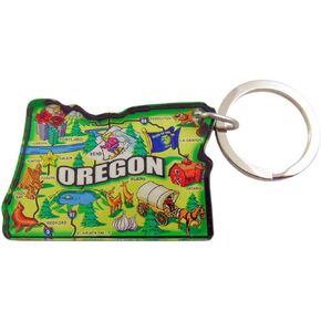 Westmon Works Oregon Key Chain Acrylic Souvenir Keychain Retro State Shape Style Map 2 Inch