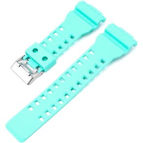 16mm Rubber Watch Band Stainless Steel Buckle Replacement Casio Mens G-Shock GD-100/GD-110/GD120/GA-100/GA-110/GW-8900