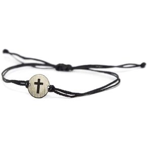 Hypoallergenic Cross Bracelet - Stainless Steel Christian Jewelry for Women & Men, Adjustable to 8.5" - Durable String Bracelet - Christian Faith Gifts for Women & Men