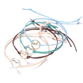 KOEDLN 4pcs Mountain Peak Charm Bracelets Retro Woven Rope Adjsutable Bracelet for Women Men Outdoor Sport Climbing Lover