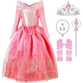 iTVTi Little Girls Princess Costume Dress Up Cosplay for Carnival Halloween Party Pink