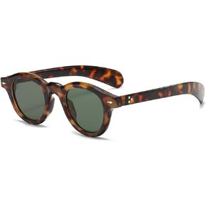 JOVAKIT Trendy Round Sunglasses for Women Men 90s Retro Vintage Classic Fashion Round Frame Sun Glasses Black Shades