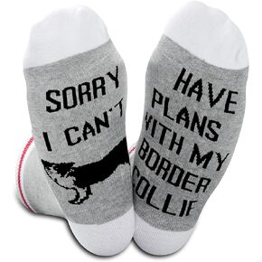 GJTIM 2PAIRS Border Collie Gift Sorry i Can't I Have Plan With Border Collie Socks For Border Collie Dog Lover