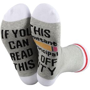 PWHAOO 1 Pair Funny Assistant Principal Socks This Assistant Principal Is Off Duty Socks Principal Appreciation Gift