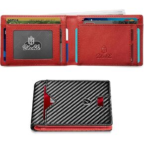 Zitahli Wallet for Men, Mens Wallet, Slim Leather Bifold, RFID Blocking 20 Card Holder Slots Gift Box(modern black)