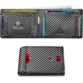 Zitahli Wallet for Men, Mens Wallet, Slim Leather Bifold, RFID Blocking 20 Card Holder Slots Gift Box(modern black)