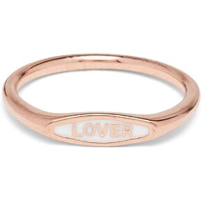Pura Vida Rose Gold Lover Enamel Ring - Brass Base Design - Sizes 5-9