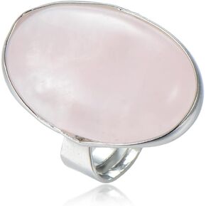 Natural Rose Quartz Ring Pink Gemstone Rings Rose January Birthstone Ring Open Circle Light Pink Ring Classic Handmade Quartz Jewelry Gift For Wonem girls