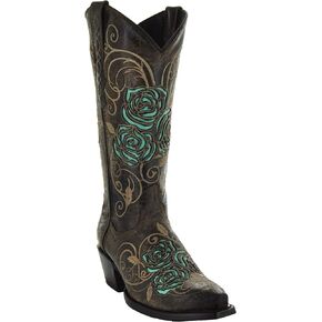 Soto Boots Turquoise Rose Country Cowgirl Boots M50032