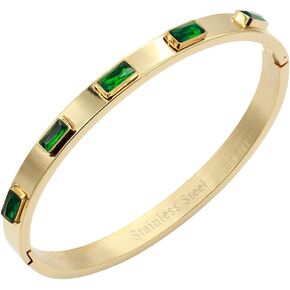 سوار من الفولاذ المقاوم للصدأ بعرض 6 ملم مع لون AAA مكعب زركونيا مطلي بالذهب بيضاوي الشكل كلاسيكي 7 بوصات للنساء in Kuwait