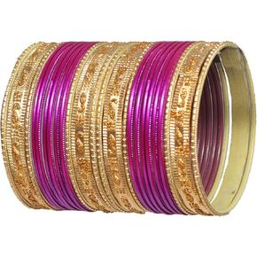 2 Dozen Bangle Bracelets For Women Collection Indian Bollywood Alloy Metal Textured Color Designer Indian Jewelry Sets For Women Set Of 24 Sets In Gold Bangles
