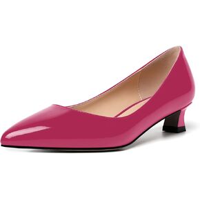 Womens Slip On Solid Casual Pointed Toe Office Suede Kitten Low Heel Pumps Shoes 1.5 Inch