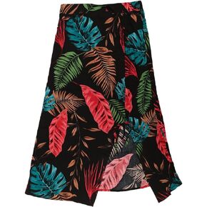 Allegra K Women's Hawaiian Skirts 2024 Summer Beach Ruched Front Tropical Skirt with Slit