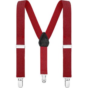 Buyless Fashion Adjustable Suspenders for Kids Toddlers Baby Elastic Solid Color 1 Inch - Y Back Design