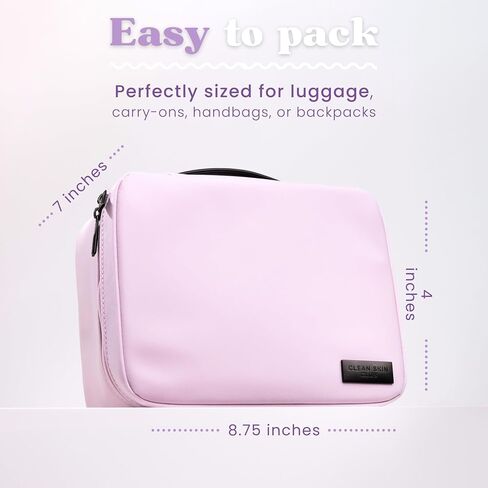 CLEAN SKIN CLUB Clean Towels XL Dedicated Travel Cosmetic Makeup Bag, Portable Large Capacity Beauty Toiletry Water Resistant Organizer Case with Dividers, Zipped Compartments in Kuwait