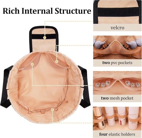 Large Barrel Drawstring Makeup Bag,Travel Makeup Bag,Portable Cosmetic Bag Make Up Organizer Bag for Travel Accessories Essentials and Hair Product,Gifts for Women Girls(dog makeup bag) in Saudi Arabia