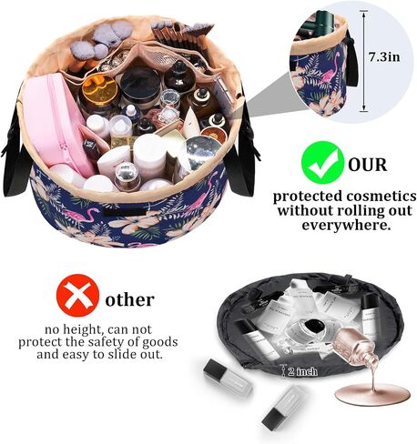 Large Barrel Drawstring Makeup Bag,Travel Makeup Bag,Portable Cosmetic Bag Make Up Organizer Bag for Travel Accessories Essentials and Hair Product,Gifts for Women Girls(dog makeup bag) in Saudi Arabia