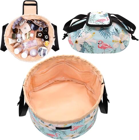 Large Barrel Drawstring Makeup Bag,Travel Makeup Bag,Portable Cosmetic Bag Make Up Organizer Bag for Travel Accessories Essentials and Hair Product,Gifts for Women Girls(dog makeup bag) in Saudi Arabia