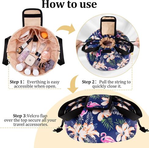 Large Barrel Drawstring Makeup Bag,Travel Makeup Bag,Portable Cosmetic Bag Make Up Organizer Bag for Travel Accessories Essentials and Hair Product,Gifts for Women Girls(dog makeup bag) in Saudi Arabia