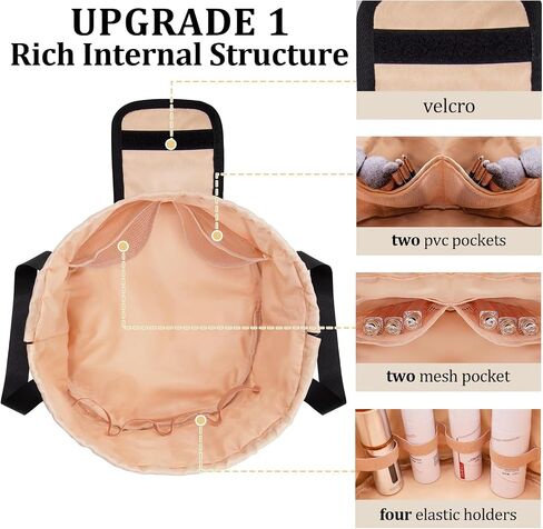 Large Barrel Drawstring Makeup Bag,Travel Makeup Bag,Portable Cosmetic Bag Make Up Organizer Bag for Travel Accessories Essentials and Hair Product,Gifts for Women Girls(dog makeup bag) in Saudi Arabia