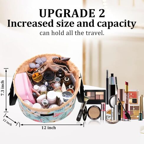 Large Barrel Drawstring Makeup Bag,Travel Makeup Bag,Portable Cosmetic Bag Make Up Organizer Bag for Travel Accessories Essentials and Hair Product,Gifts for Women Girls(dog makeup bag) in Saudi Arabia