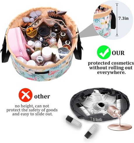 Large Barrel Drawstring Makeup Bag,Travel Makeup Bag,Portable Cosmetic Bag Make Up Organizer Bag for Travel Accessories Essentials and Hair Product,Gifts for Women Girls(dog makeup bag) in Saudi Arabia