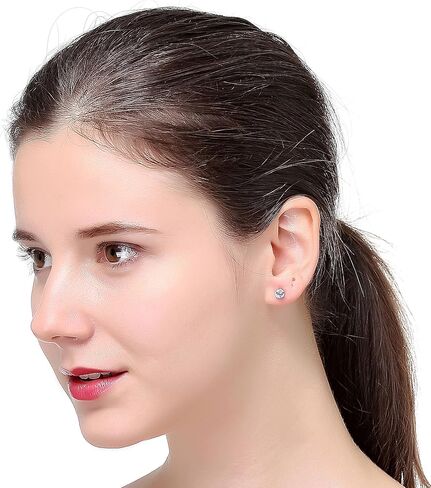 LOYALLOOK 6 أزواج من الفولاذ المقاوم للصدأ مكعب زركونيا شفاف أقراط أذن للنساء 3-8 مم in Kuwait