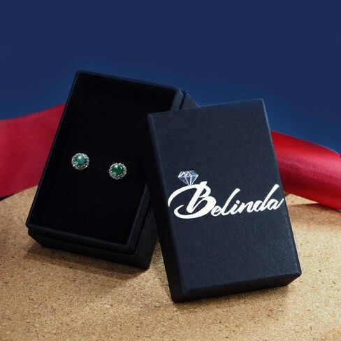 Birthstone Earring Gift for Women 14k Gold Bright Sparkle Round Gemstone Stud Earrings Solid High Shine Beautiful Modern Fine Jewelry Accessory Push Back No Slip Jewelry in Saudi Arabia