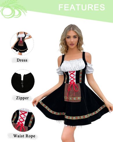 أزياء JMXITI Oktoberfest فساتين النساء المثيرة لمهرجان أكتوبر التقليدية 2023 ملابس مهرجان أكتوبر لمهرجان أكتوبر الألماني البافاري in Kuwait