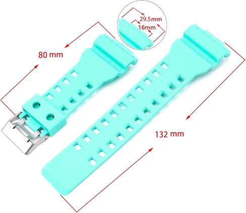 16 ملم حزام ساعة مطاطي من الفولاذ المقاوم للصدأ مشبك بديل كاسيو للرجال G-Shock GD-100/GD-110/GD120/GA-100/GA-110/GW-8900 in Kuwait