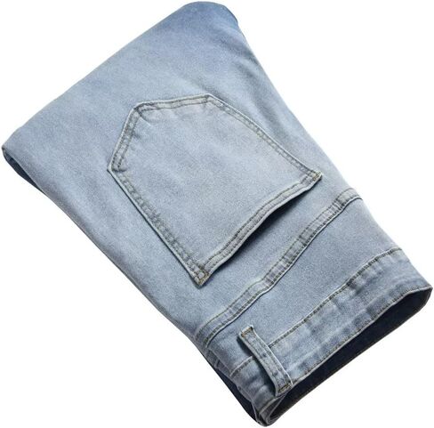 بنطال جينز LONGBIDA رجالي ممزق بقصة ضيقة وضيق ومدمر من قماش الدنيم المطاطي in Kuwait