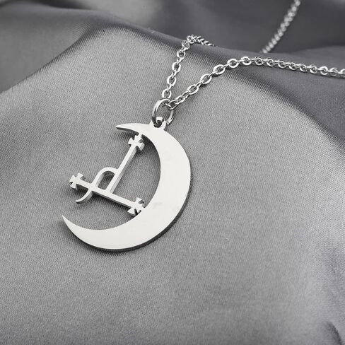 Lywjyb Birdgot Crescent Moon Occult Pentacle Jewelry Samael Lilith Pendant Pentagram Necklace in Saudi Arabia