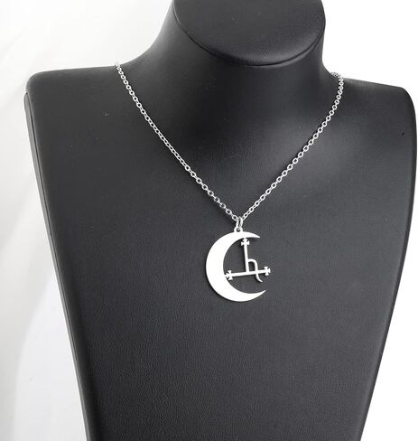 Lywjyb Birdgot Crescent Moon Occult Pentacle Jewelry Samael Lilith Pendant Pentagram Necklace in Saudi Arabia