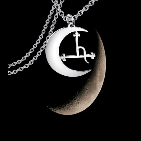 Lywjyb Birdgot Crescent Moon Occult Pentacle Jewelry Samael Lilith Pendant Pentagram Necklace in Saudi Arabia