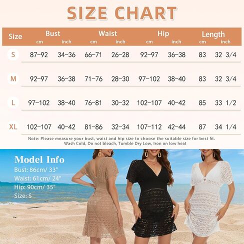 MISS MOLY Women's Crochet Swimsuit Cover Ups V Neck Bathing Suit Swimwear Bikini Coverup Knit Summer Beach Dress in Saudi Arabia