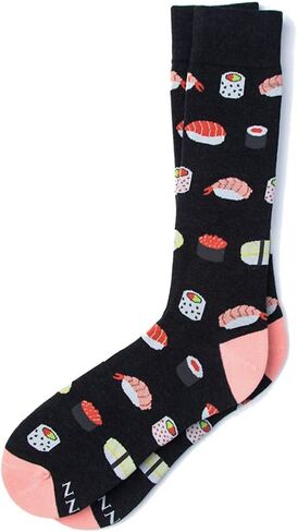 Men's Hipster Sushi Addict Contemporary Novelty Crew Dress Socks in Saudi Arabia