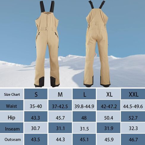 ك.إي.ج. سراويل الثلج مريلة الثلج سراويل التزلج للرجال بدلة الثلج مرايل مقاومة للماء مبطنة بالصوف الثلجي سراويل شتوية معزولة in Kuwait