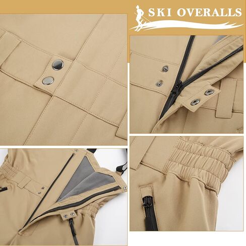 ك.إي.ج. سراويل الثلج مريلة الثلج سراويل التزلج للرجال بدلة الثلج مرايل مقاومة للماء مبطنة بالصوف الثلجي سراويل شتوية معزولة in Kuwait