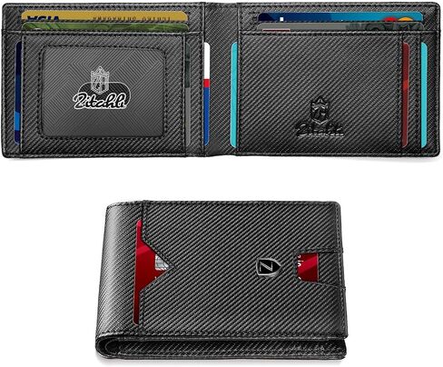 Zitahli Wallet for Men, Mens Wallet, Slim Leather Bifold, RFID Blocking 20 Card Holder Slots Gift Box(modern black) in Saudi Arabia
