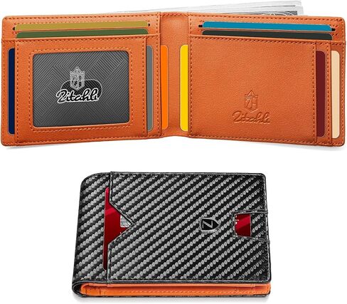Zitahli Wallet for Men, Mens Wallet, Slim Leather Bifold, RFID Blocking 20 Card Holder Slots Gift Box(modern black) in Saudi Arabia