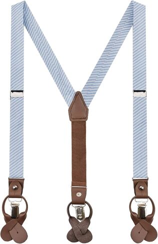 Jacob Alexander Boys' Seersucker Striped Pattern Suspenders in Saudi Arabia