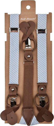 Jacob Alexander Boys' Seersucker Striped Pattern Suspenders in Saudi Arabia