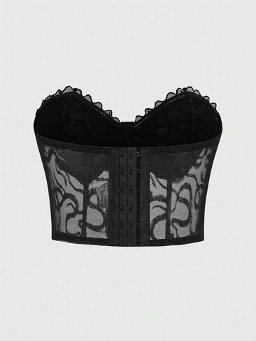 SHENHE Women's Mesh Strapless Sheer Snake Print Sexy Bustier Corset Crop Tube Y2k Goth Top in Saudi Arabia
