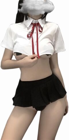 SINROYEE Japanese Sexy Cosplay Anime Schoolgirl Classic Sailor JK Harajuku Crop Top Tie up Pleated Skirt Uniform Lingerie set in Saudi Arabia