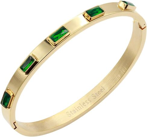 سوار من الفولاذ المقاوم للصدأ بعرض 6 ملم مع لون AAA مكعب زركونيا مطلي بالذهب بيضاوي الشكل كلاسيكي 7 بوصات للنساء in Kuwait